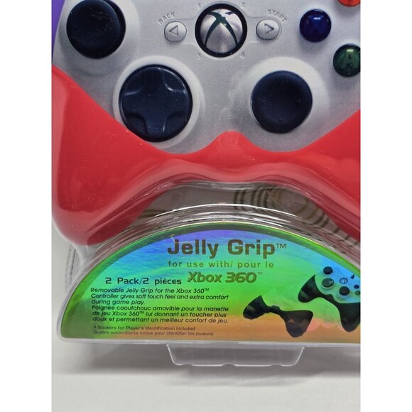 i-Con Jelly Grip Covers For Xbox 360 Video Game Controller 2 Pack Red & Purple - Picture 2 of 4